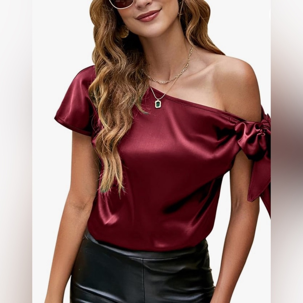 VIDUSSA Women's Off Shoulder Silk Tops